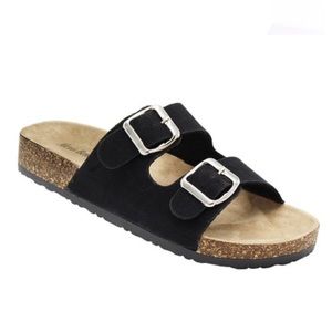 Alexis Bendel Kylie Sandal 2-3 Strap Double Strap Cork Slip On Slides Buckles